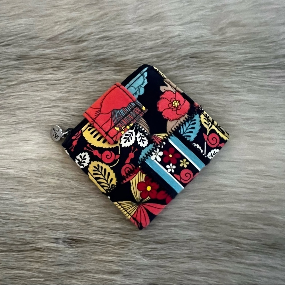 VERA BRADLEY Happy Snails 2011 Patchwork Snap Wallet Blue Yellow Orange Y2K - Picture 3 of 14